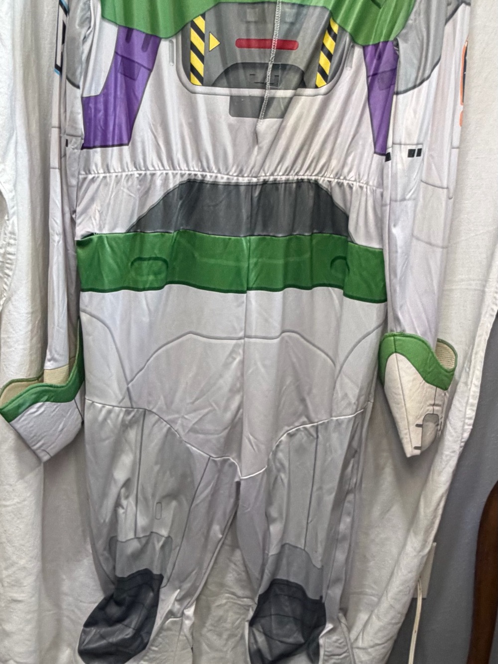 Disney Pixar Buzz Lightyear Adukt One-Piece - White & Green Space Suit Costne